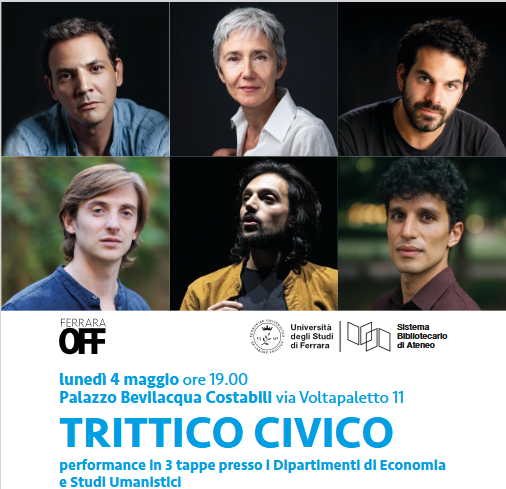 Trittico civico - evento realizzato in collaborazione tra Ferrara OFF e Sistema Bibliotecario